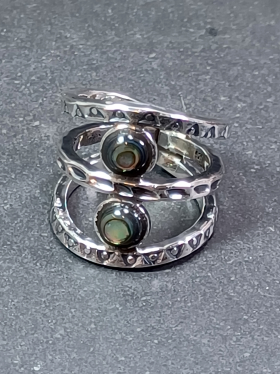 Trippel ring  i Silver med Abalone