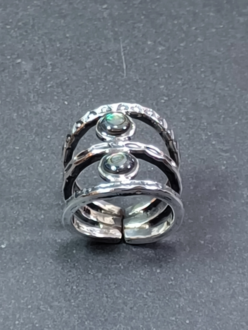 Trippel ring  i Silver med Abalone - 2