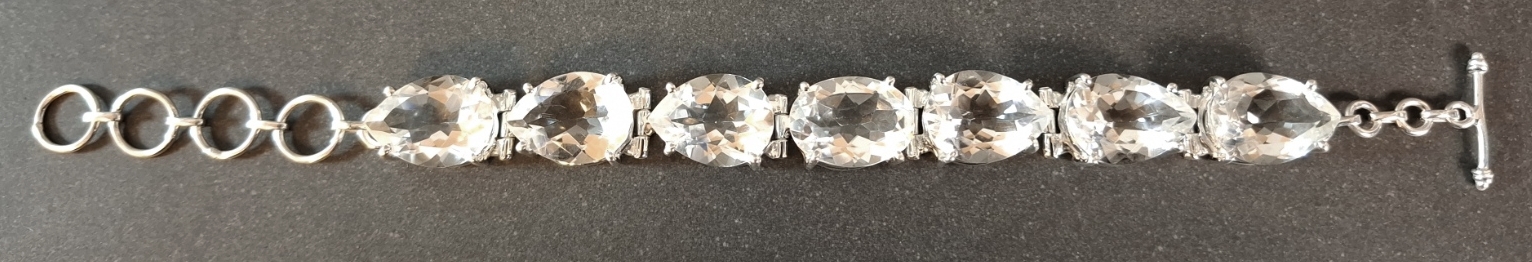 Silverarmband med Bergkristall - Droppe och Oval - 4