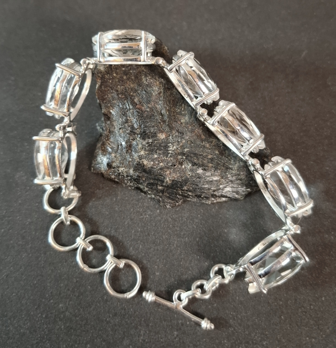 Silverarmband med Bergkristall - Droppe och Oval - 3