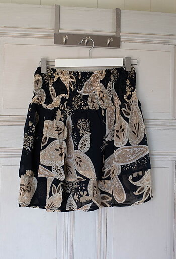 Pulz - Maya Skirt Black Printed