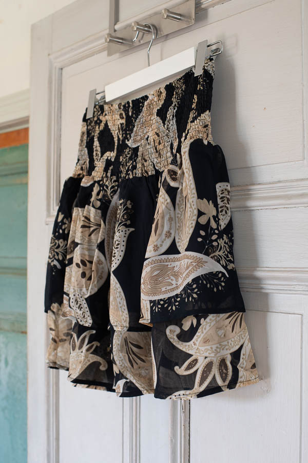 Pulz - Maya Skirt Black Printed