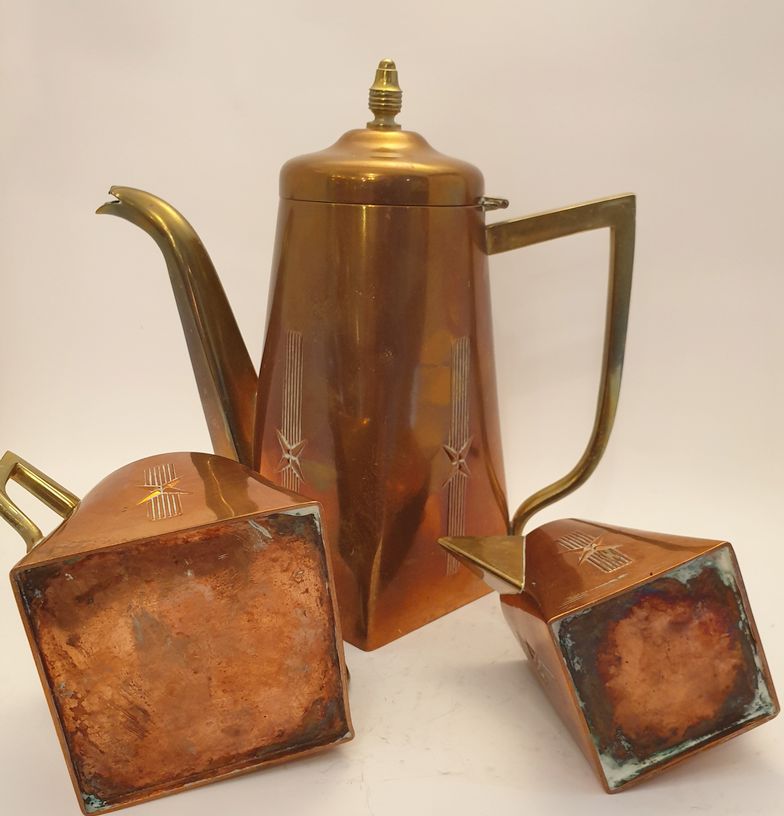 Coffee set copper art noveau - 3