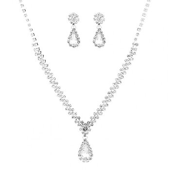 Smyckeset med vita Cubic Zirconia  samt i 925 Sterling Silverplätering