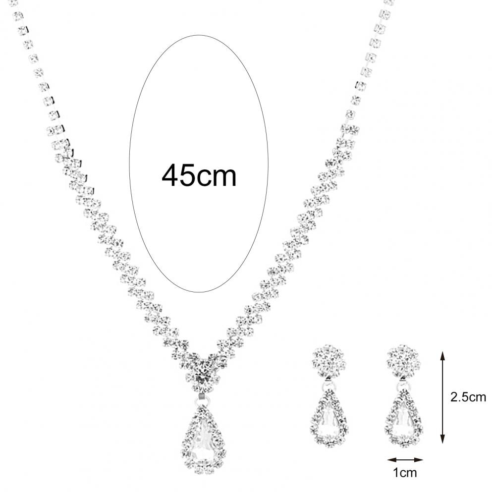 Smyckeset med vita Cubic Zirconia  samt i 925 Sterling Silverplätering - 4