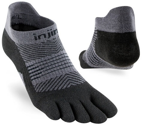 Injinji Women's Run Lightweight No-Show Black/Grey