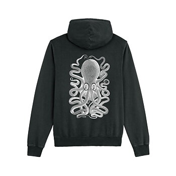 Black Vintage Hoodie Octopus 