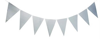 TRIANGLE FLAG BANNER SILVER 3.6 M