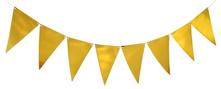 TRIANGLE FLAG BANNER GOLD 3.6 M