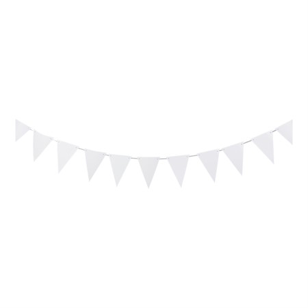TRIANGLE FLAG BANNER WHITE 3,6M