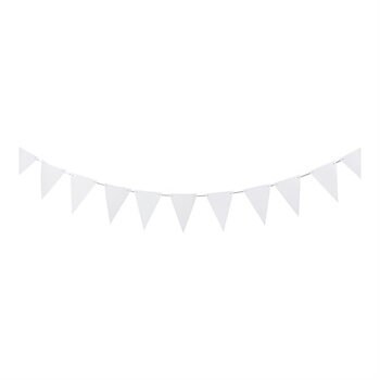 TRIANGLE FLAG BANNER WHITE 3,6M