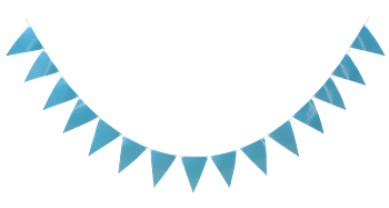 TRIANGLE FLAG BANNER LIGHT BLUE 3.6 M