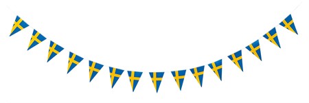 TRIANGLE FLAG BANNER SWEDISH FLAG 3.6 M