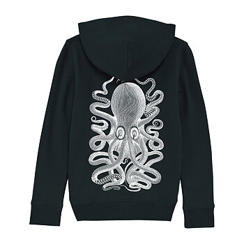 Kids Black Hoodie Octopus