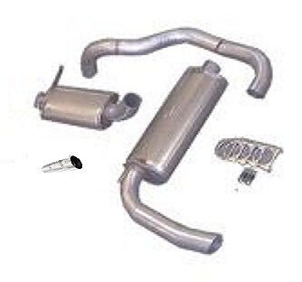 3" sportavgassystem 240 (Ej turbo). Halvsats, 2 st dämpare - Rostfritt
