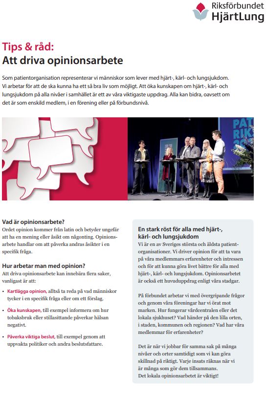 Tips och råd - Opinionsarbete