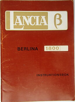 1974 Lancia Berlina 1800 Instruktionsbok svensk