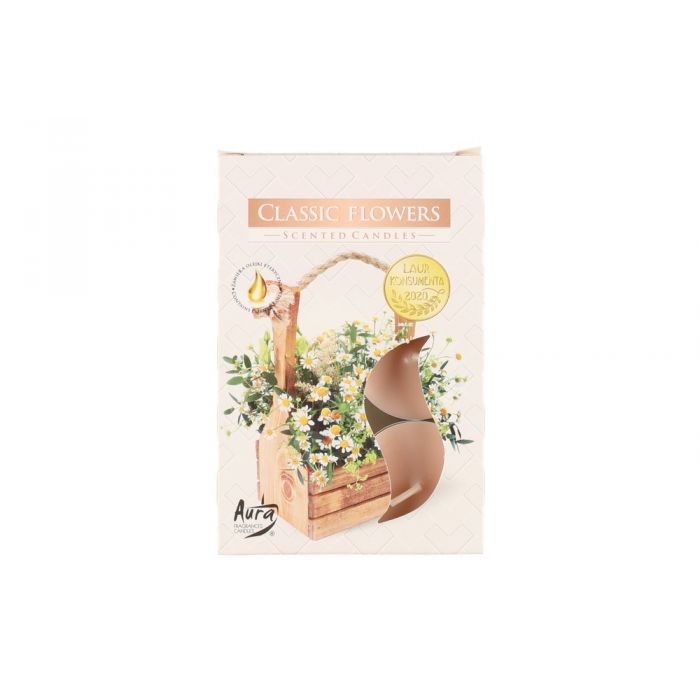Värmeljus 6-pack Classic Flowers