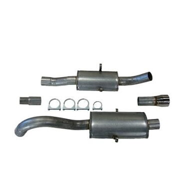 3 Tum sportavgassystem rostfritt 740 88~ 940 turbo. Halvsats, 2 dämpare