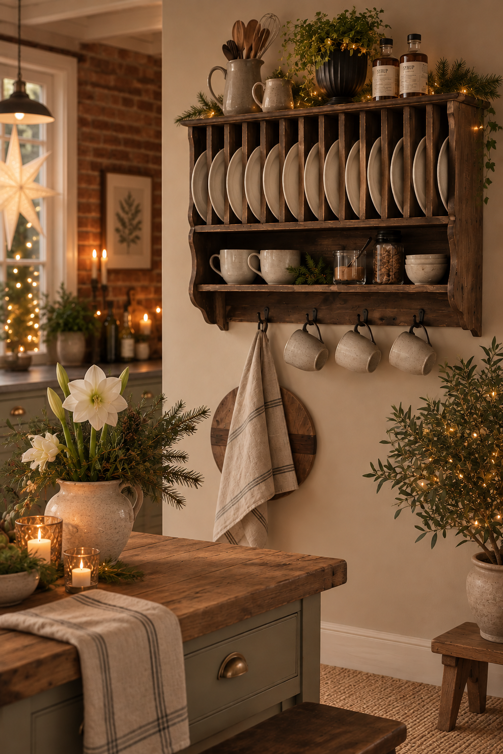 Plate rack - Shelf - Wall shelf - Recycled wood - 55x80x20 cm - 3