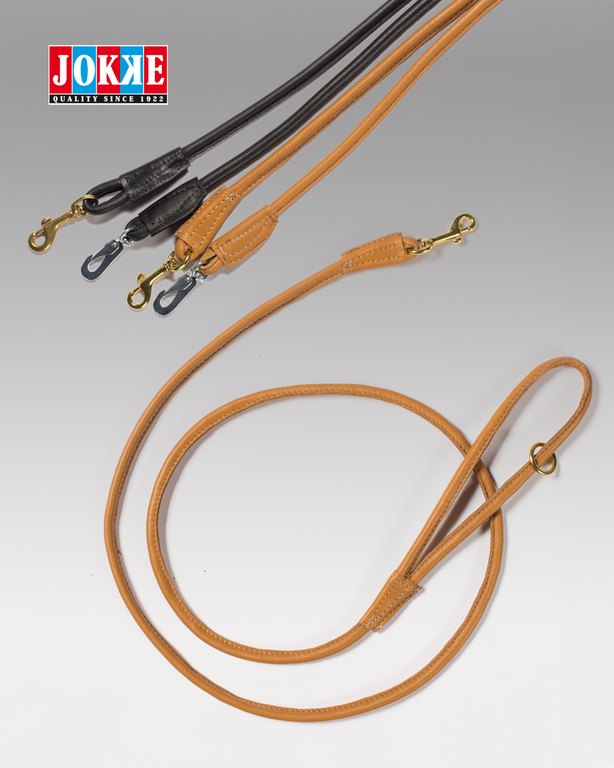 Jokke Wasa-Leash Round Stitched 7,5 mm Diameter - Black