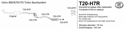 3" sportavgassystem 850, S/V/C70. Halvsats - 2