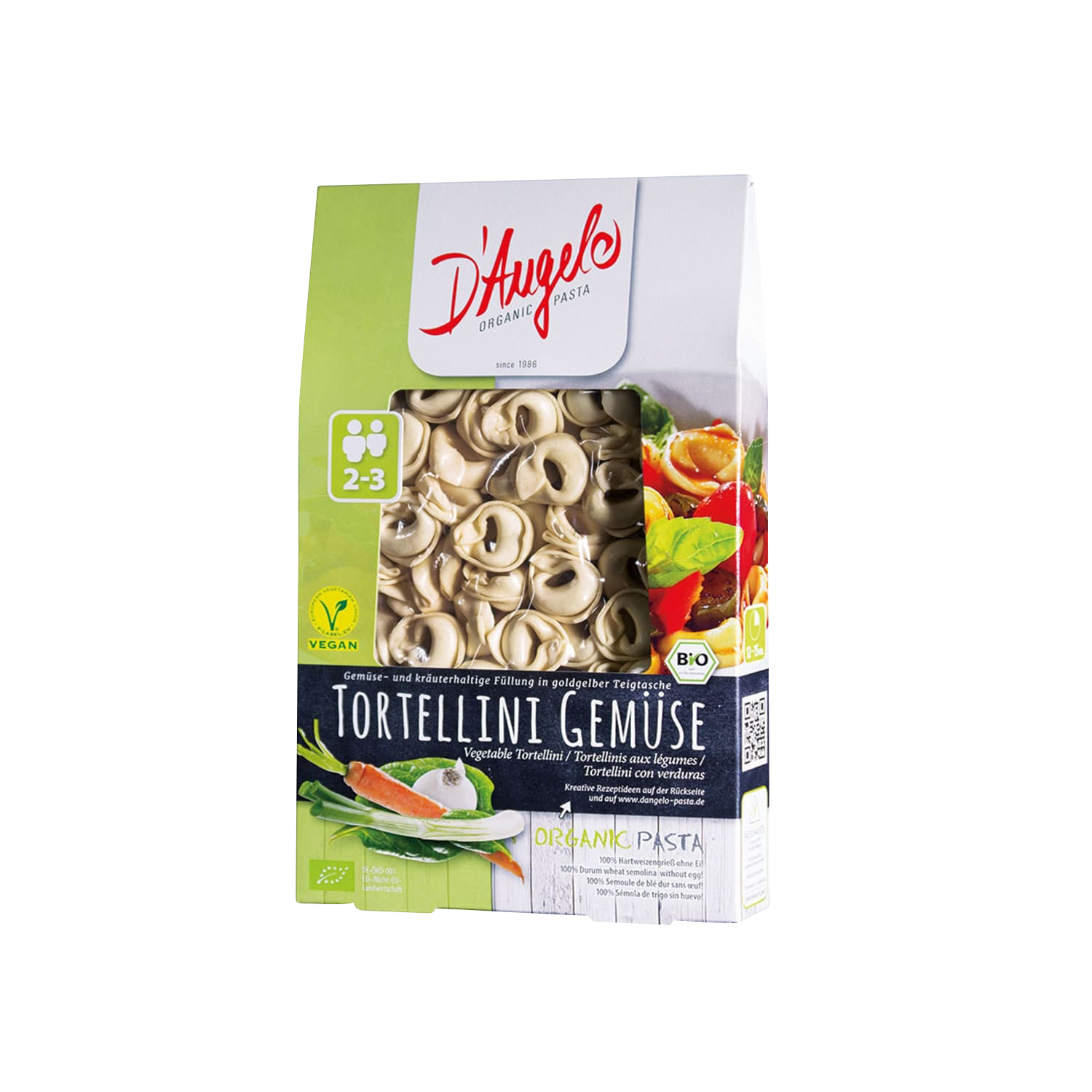 vegansk tortellini med grönsaker 250g D'angelo