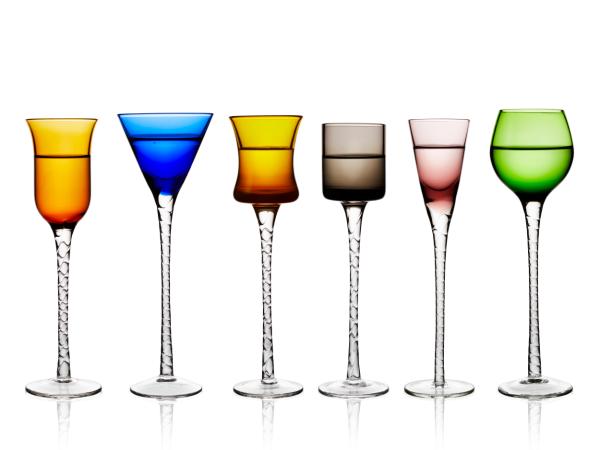 Glas London Snapsglas 18 cm 6 st Sorterade färger