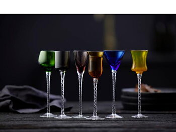 Glas London Snapsglas 18 cm 6 st Sorterade färger