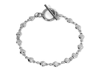 Hjärta Armband i Rostfritt Stål, Kärlek Accessoar, Hjärtan Smycke