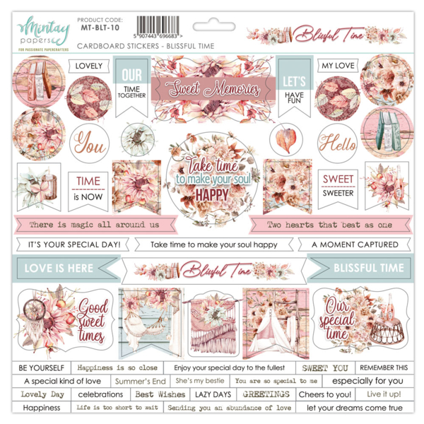 Mintay - Stickers på Chipboard -BLISSFUL TIME  12x12"
