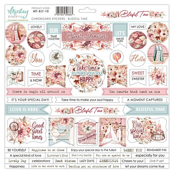 Mintay - Stickers på Chipboard -BLISSFUL TIME  12x12"