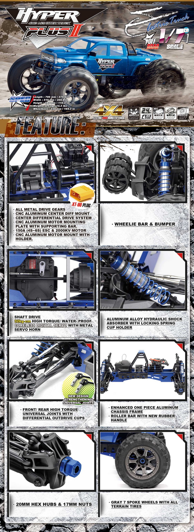 Hyper MT Plus II MONSTER TRUCK RTR - 16