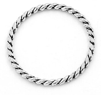  connector silver pattern ring solid 26mm