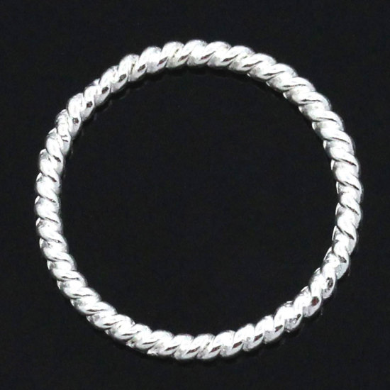  connector lt silver pattern ring solid 18mm