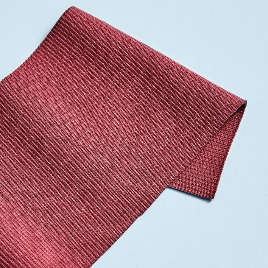 RIBBED CUFF/JERSEY - ROSEWOOD
