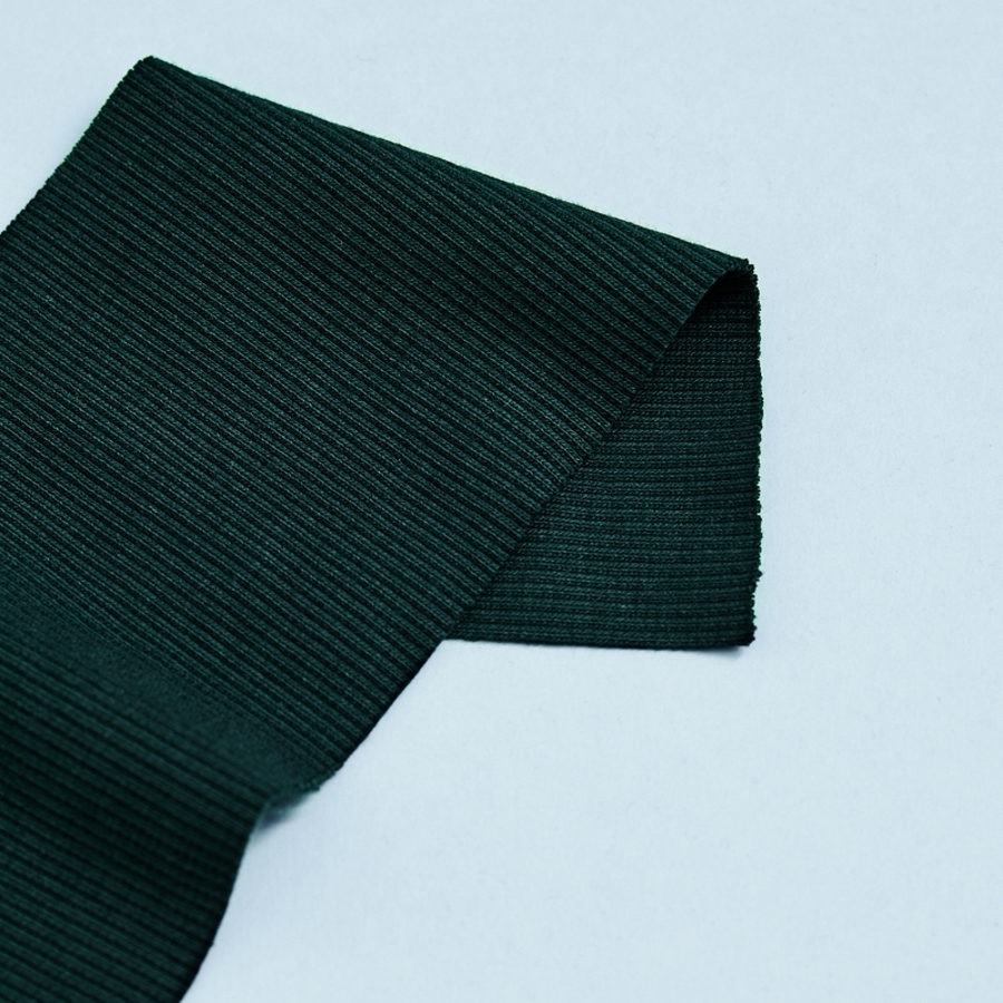 RIBBED CUFF/JERSEY - BOTTLE GREEN