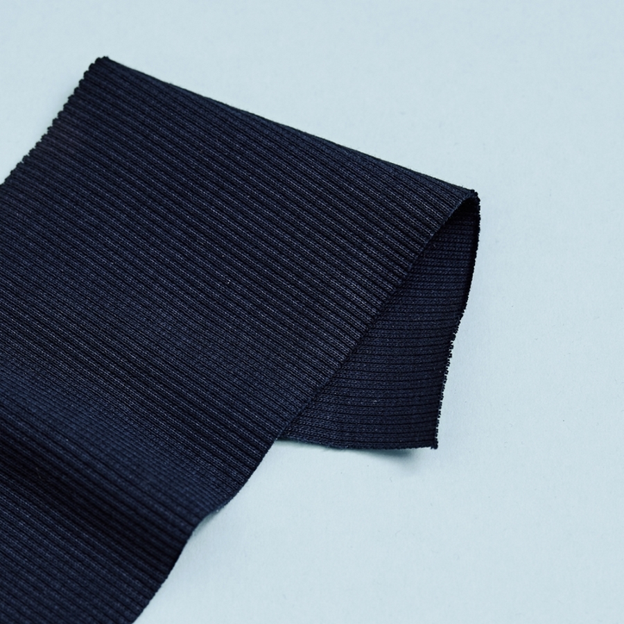 RIBBED CUFF/JERSEY - NAVY BLUE