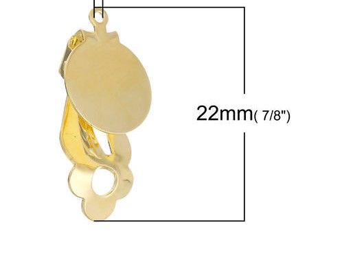 Earring- Clips gold, 12mm