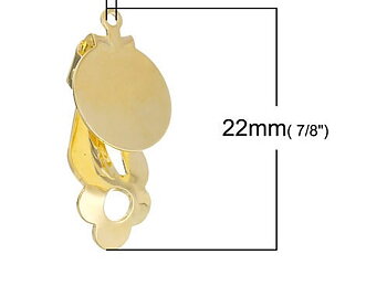 Örhängesämne - Clips guld, 12mm