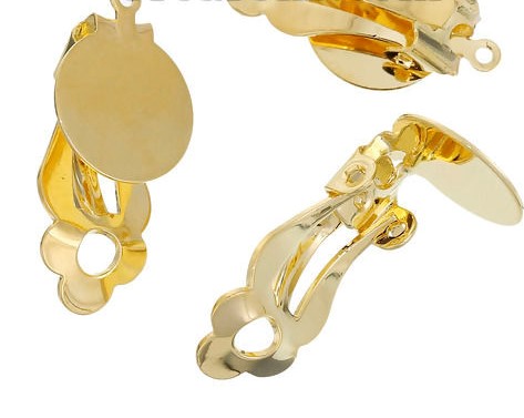 Earring- Clips gold, 12mm - 2