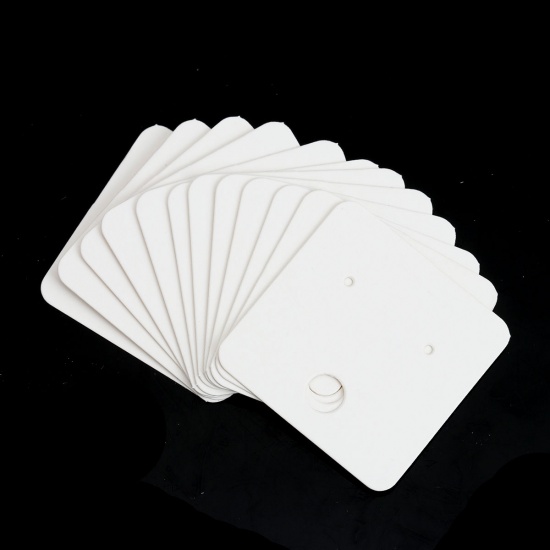 Displaycards White, Earings, White - 3