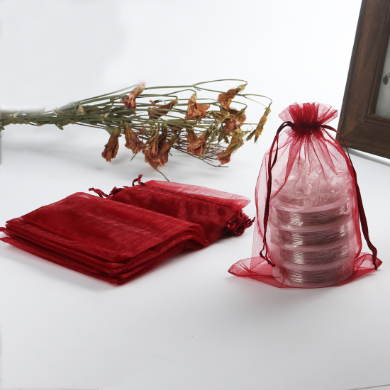 Organza bag 16x11cm,  winered - 2