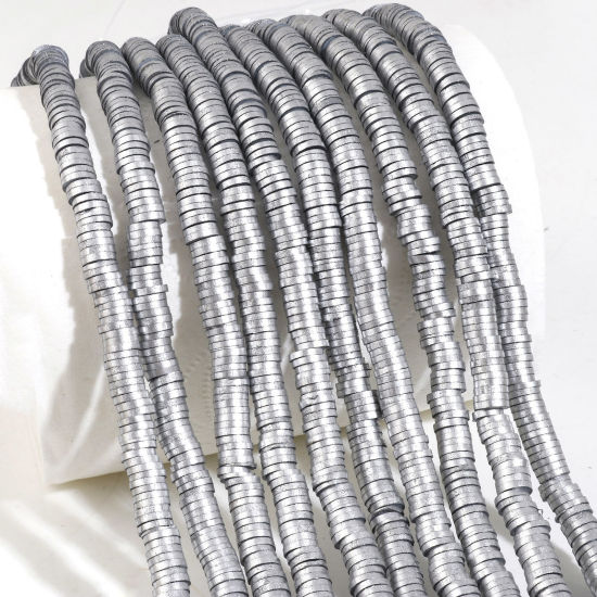 Heishi pärlor, Silver 6mm