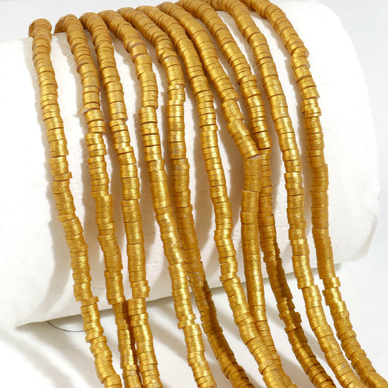 Heishi pärlor, Guld 4mm