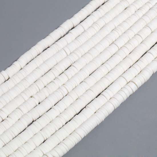 Heishi beads, Cold white 6mm