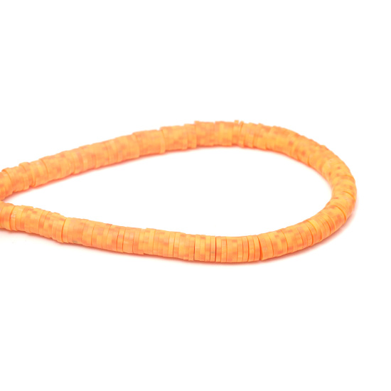 Heishi beads, orange  4mm - 2