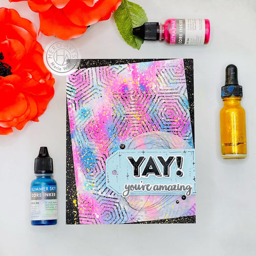 Hero Arts Background Stamp Overlapping Hexagons Bold Prints