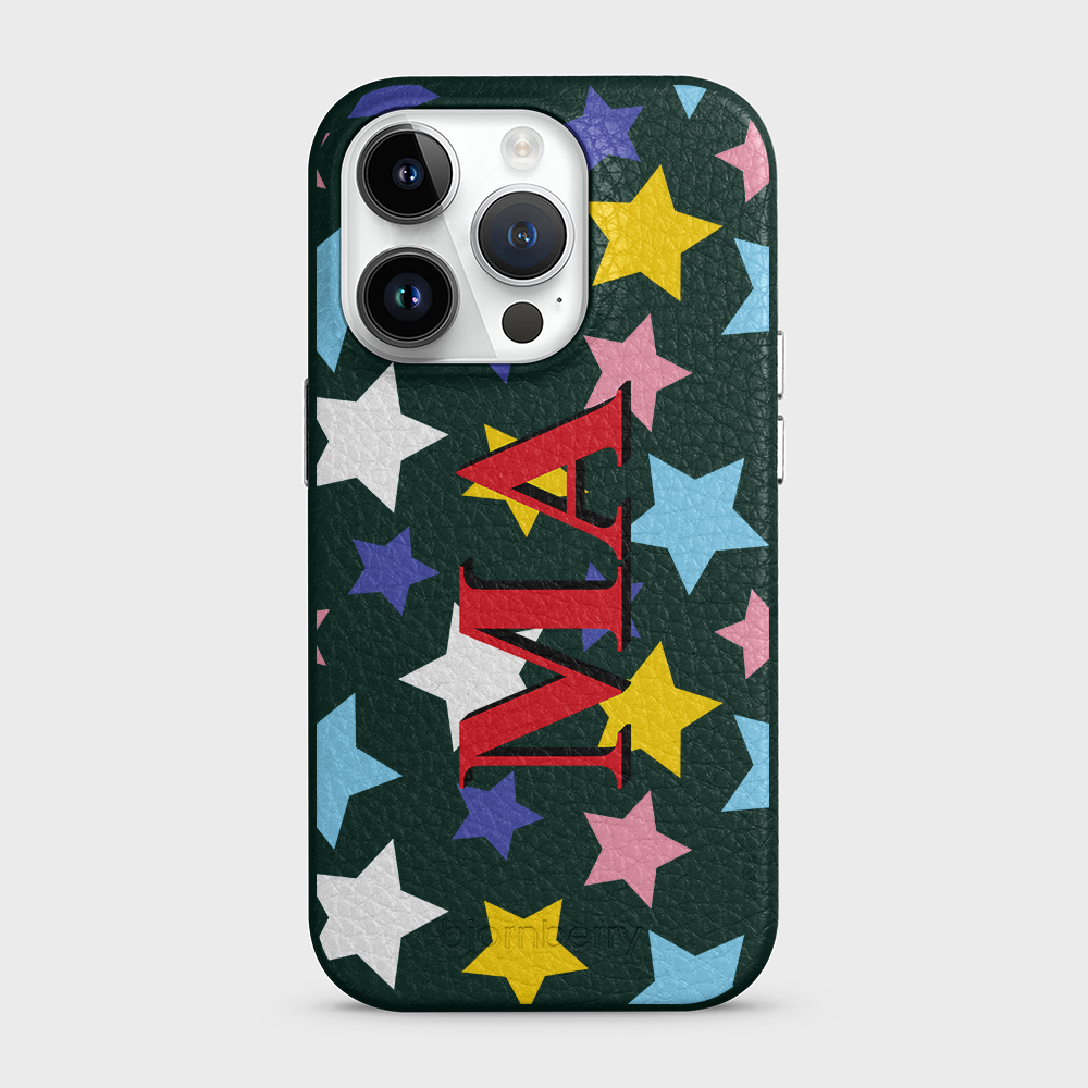 iPhone 14 Pro Personalized Leather Case - Stars - 7