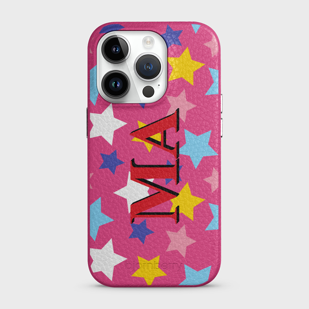 iPhone 14 Pro Personalized Leather Case - Stars - 5